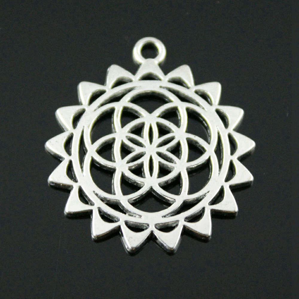 Ethnic Fashion Design - Boho rond fleur de vie pendentif