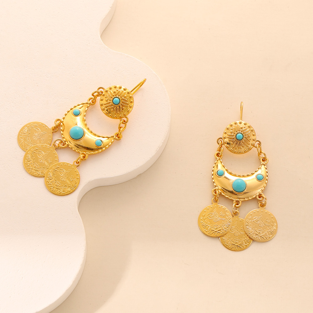 Ethnic Fashion Co In - Boucles d'oreilles pendantes en forme de