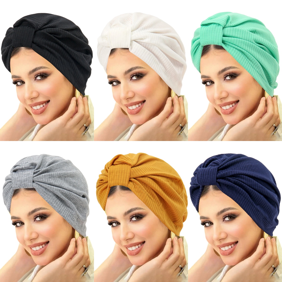 Ethnic Fashion India - Casquettes Hijab musulmanes de couleur unie