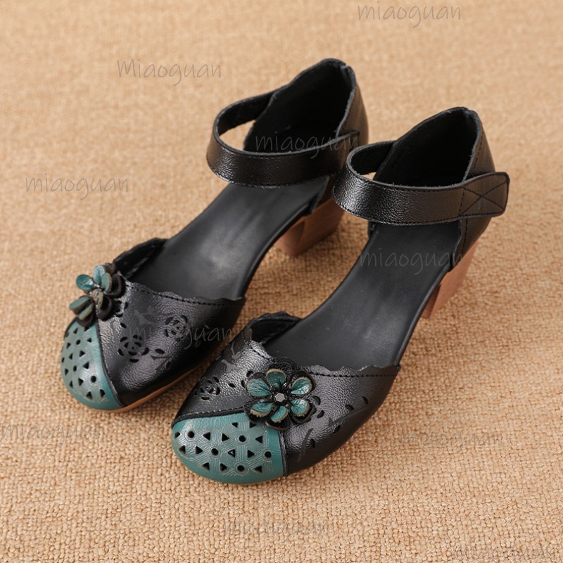 Ethnic Fashion Women - Sandales gladiateur à bout ajouré, décor