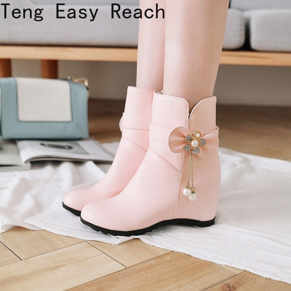 Bottes mi-mollet blanches à ta - Ethnic Fashion Women avis et prix
