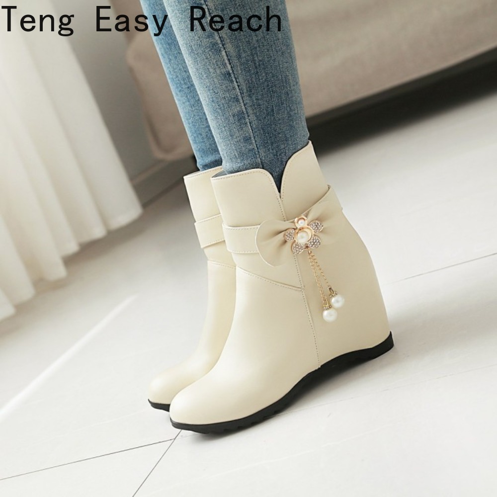 Bottes mi-mollet blanches à ta - Ethnic Fashion Women avis et prix